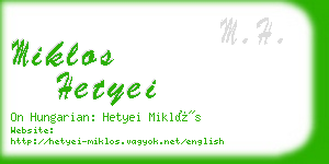 miklos hetyei business card